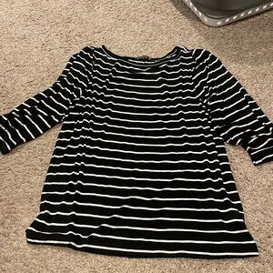 Black and White stripe shirt, size medium. Never worn. No tags.